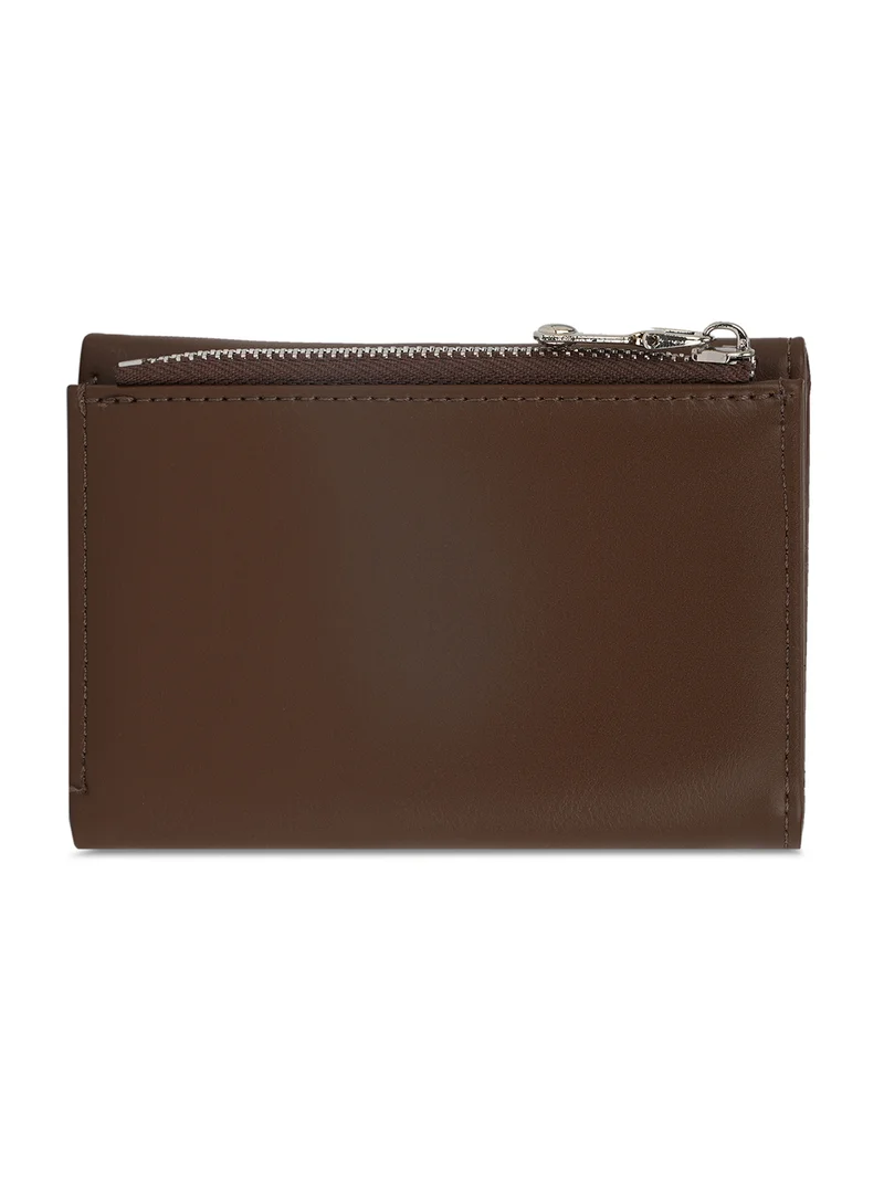 globus Globus Women Brown Textured Tri-Fold Wallet With Zip Coin Pocket